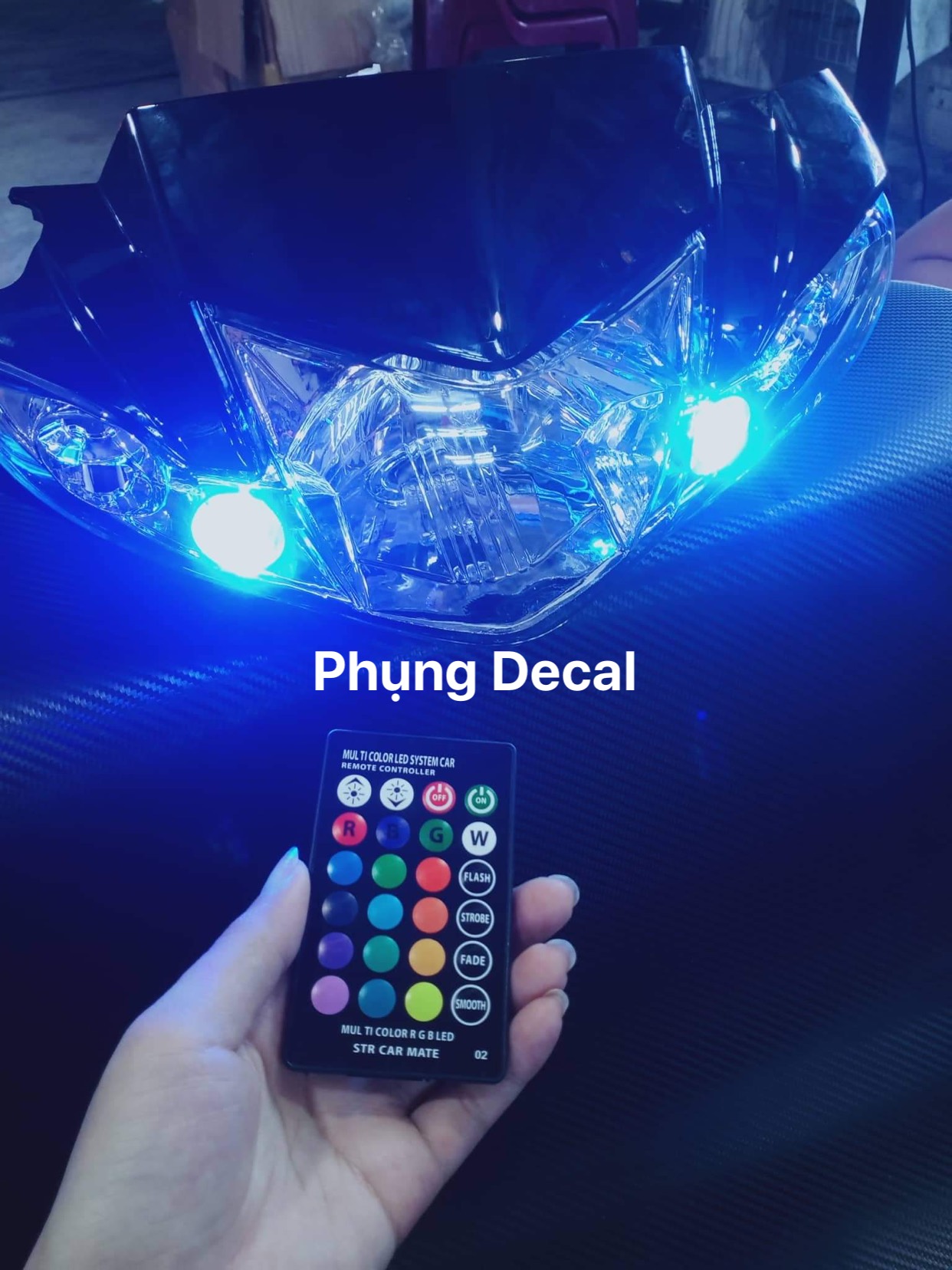 Pha chóa Si hello có demi đổi màu bằng remot lắp sirius