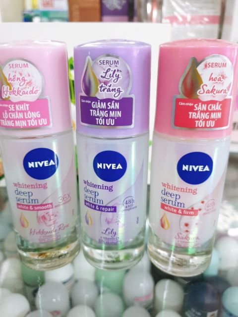 Lăn Khử Mùi Nivea Whitening Deep Serum Lily