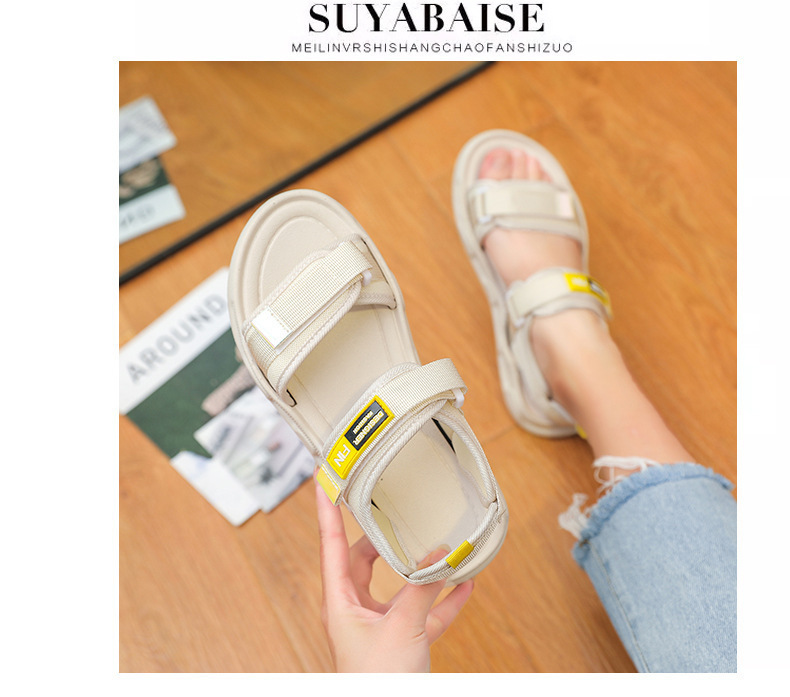 Dép sandal nữ đế độn hoạ tiết chữ FIN cao cấp phong cách học sinh thời trang ulzzang Hàn Quốc - TH Shoes