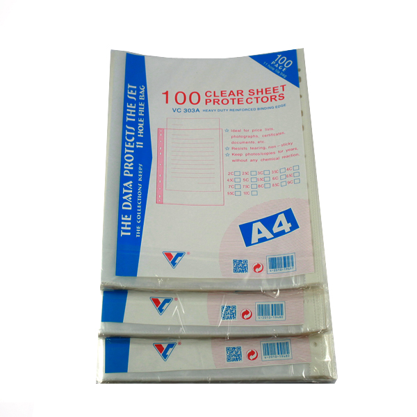 Bìa lỗ A4 VC Xấp 100 tờ