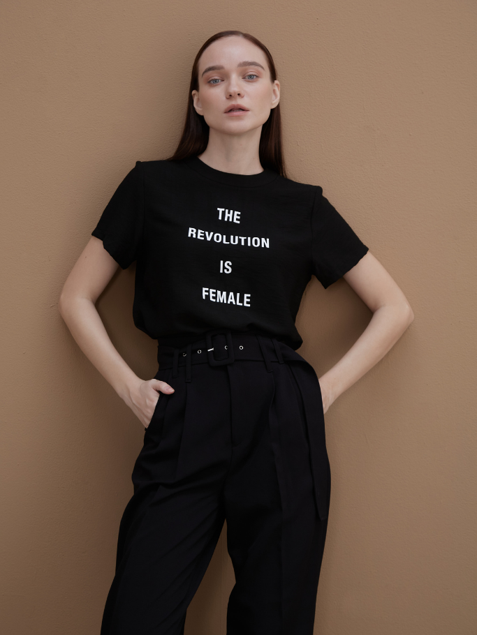 COCO SIN - Áo Lụa Đen The Revolution