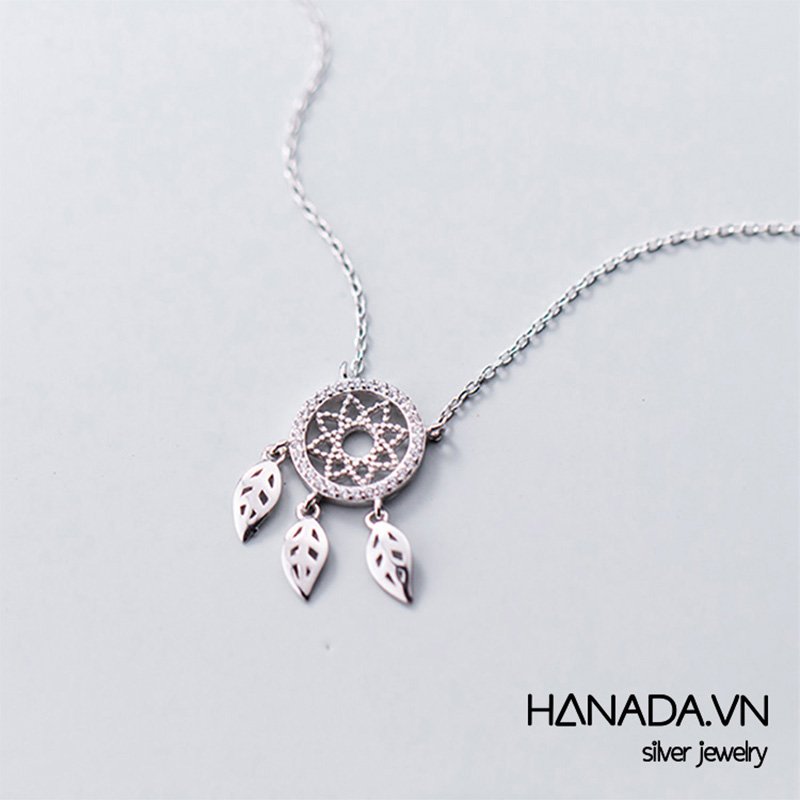 [ LAZXuhuong03 giảm 40K /299K] Dây Chuyền Bạc 925 Hanada  Dreamcatcher Đá 0178