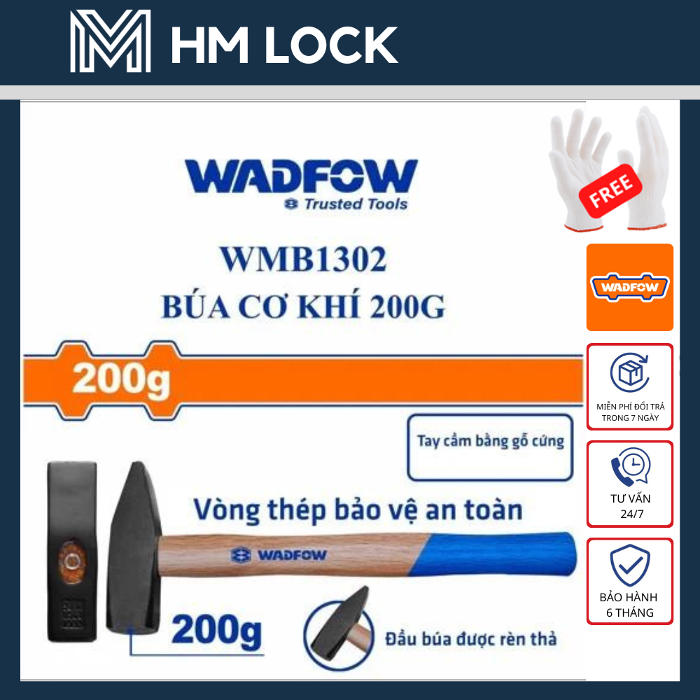 Búa cơ khí 100, 200, 300, 1000g wadfow - hàng chính hãng - wmb1303 - hm lock
