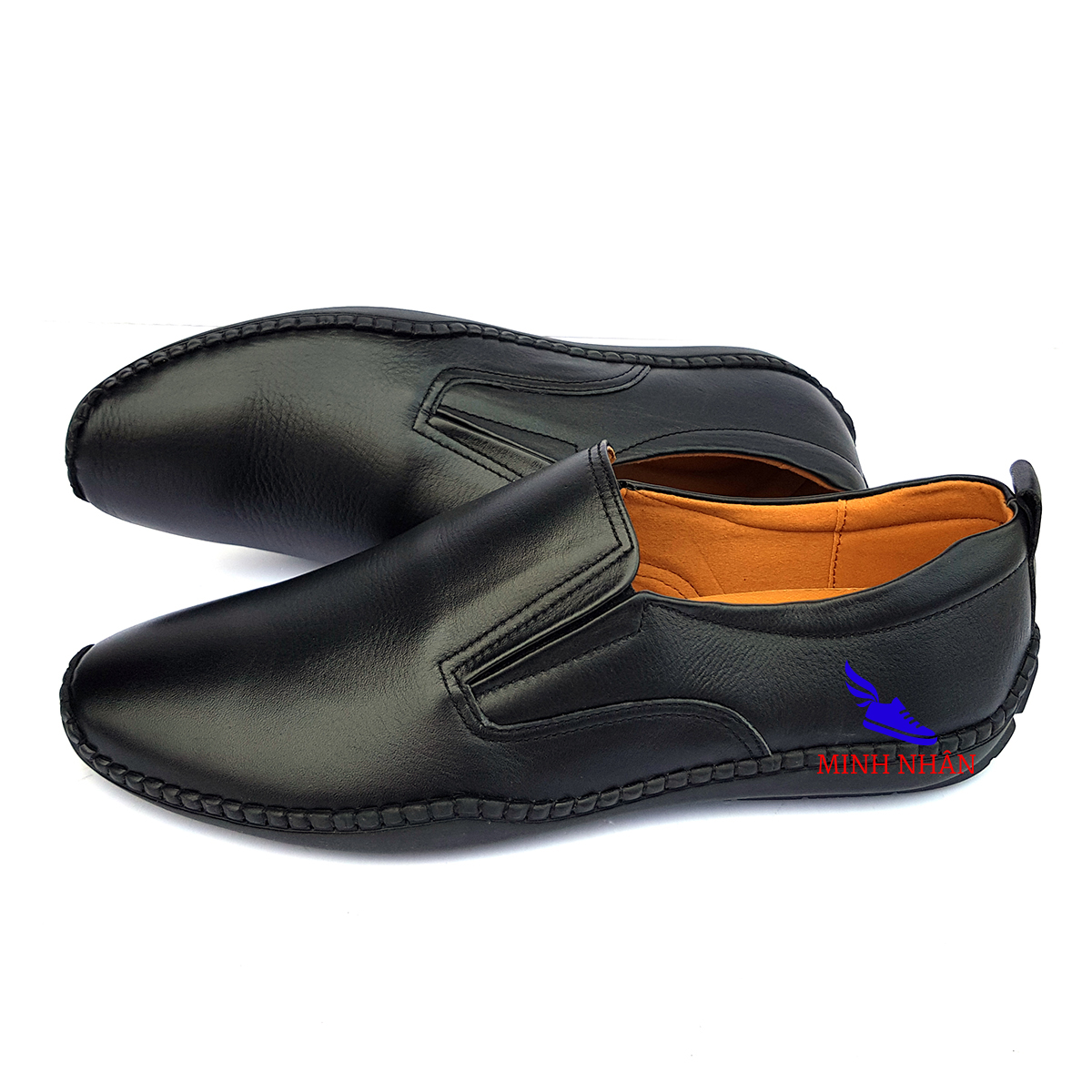 Giày lười nam da bò đế bệt giày mọi nam đẹp giày slipon nam giày không dây giá rẻ Thời trang da bò cao cấp mềm mại S-25 màu đen