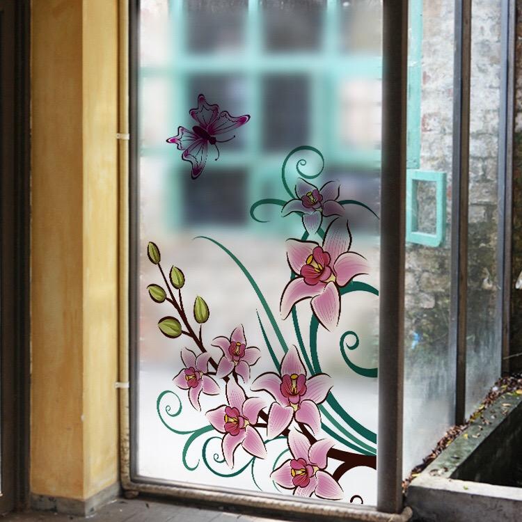 [HCM]Decal Dán Kính Cao Cấp - Hoa Ly Hồng cong ( 60x116 )-DK1046