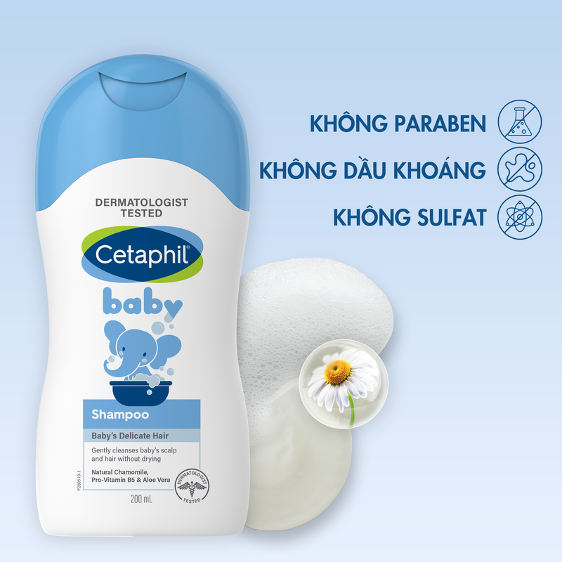 Dầu gội Cetaphil Baby Shampoo cho bé 200ml