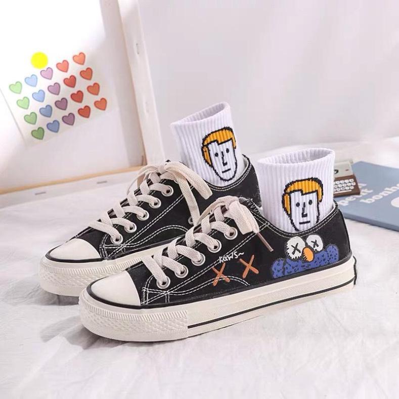 Giày thể thao nữ hình ngộ nghĩnh - giày nữ sneaker giầy bata trắng đen vàng đi học thời trang ullzang hàn quốc giá rẻ dưới 100k đẹp hot 2020 giá rẻ