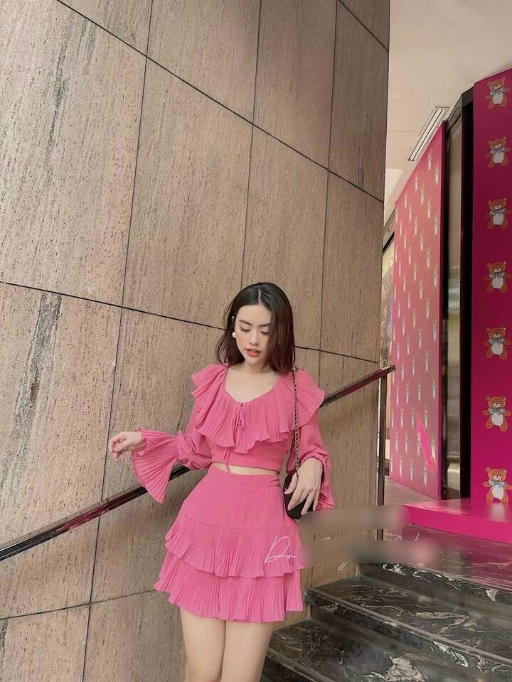 Set áo và chân váy dập ly siêu xinh Rose Fashion