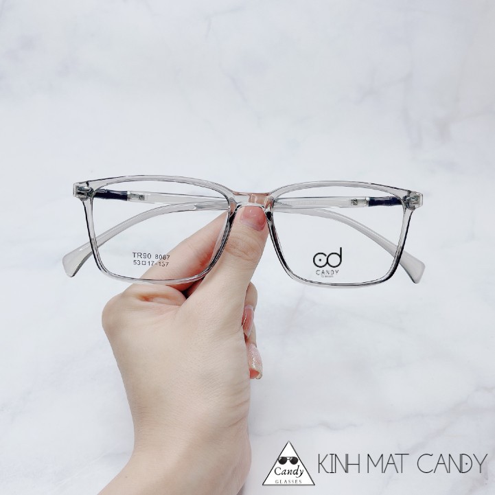 Gọng kính cận vuông nhựa dẻo nam nữ 8087 - Tiệm kính Candy