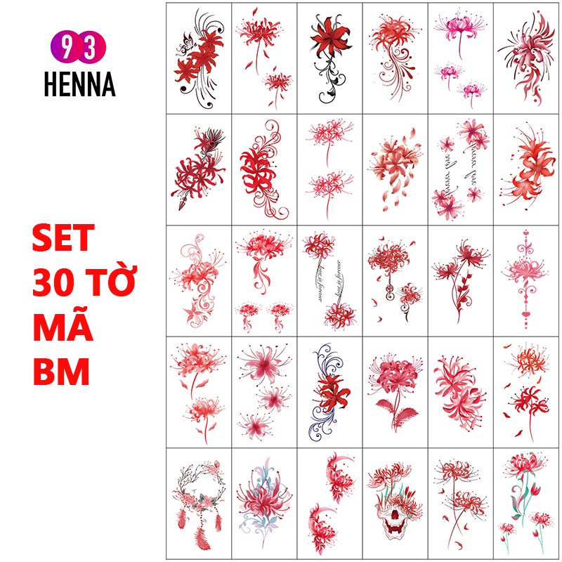 Hình Xăm Dán Mini Chống Thấm Nước Combo 30 Tấm (10x6cm)