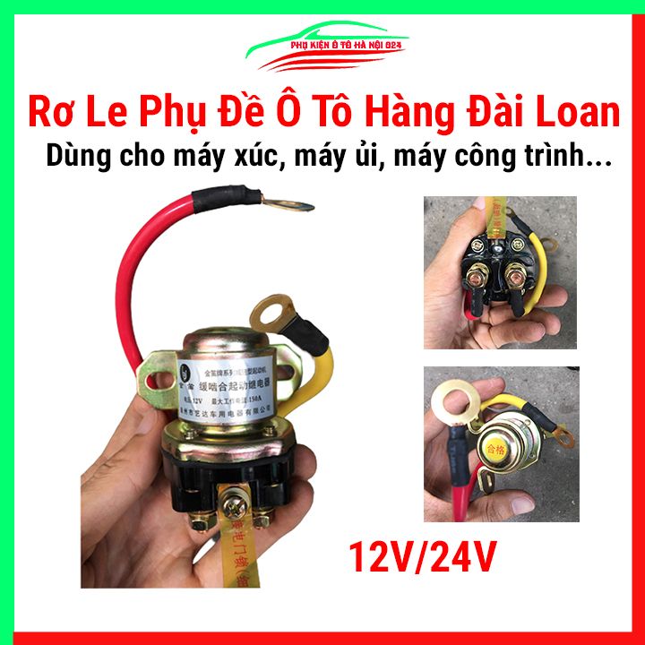 Rơ le phụ đề ô tô 12V / 24V cho máy công trình, máy xúc ủi hàng Đài Loan
