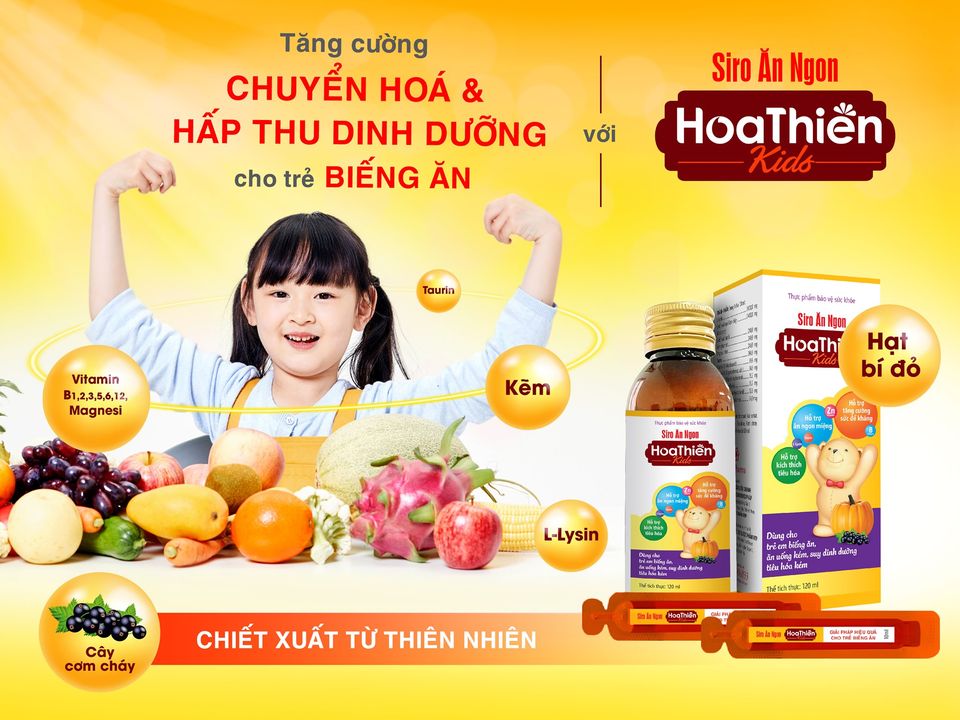 [HCM]Siro Ăn Ngon Hoa Thiên Kids (Hộp/chai 120ml)