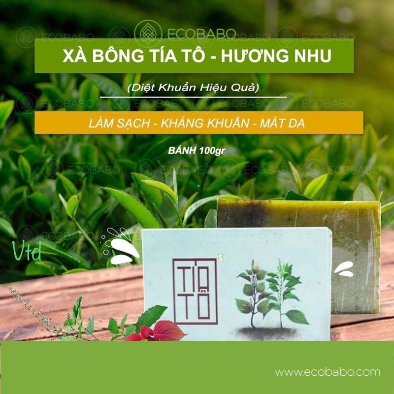 Xà bông tía tô - sinh dược -Ecobabo