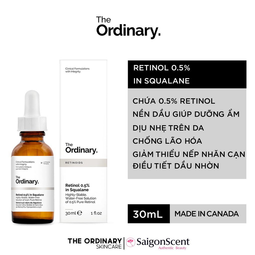[HCM]Tinh Chất The Ordinary Retinol 0.5% In Squalane ( 30mL )