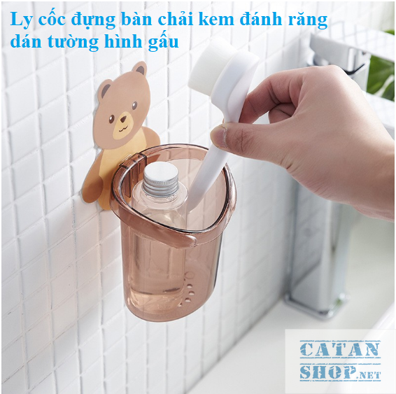 Cup container Cup toothbrush toothpaste wall stickers bear shape cute, cup wall stickers home bathroom cute bear gd442-lygau