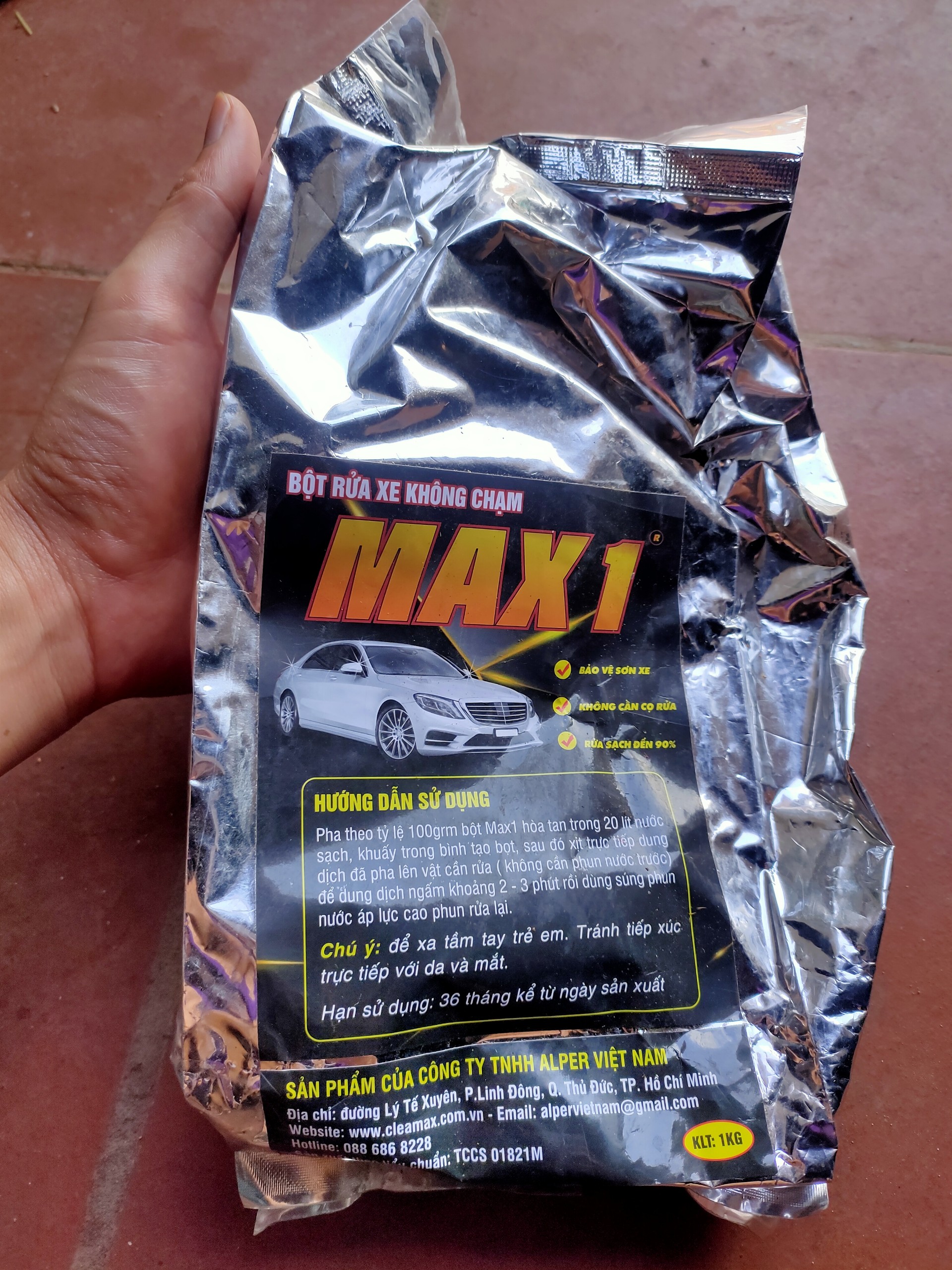 Bột rửa xe không chạm 1KG  MAX1