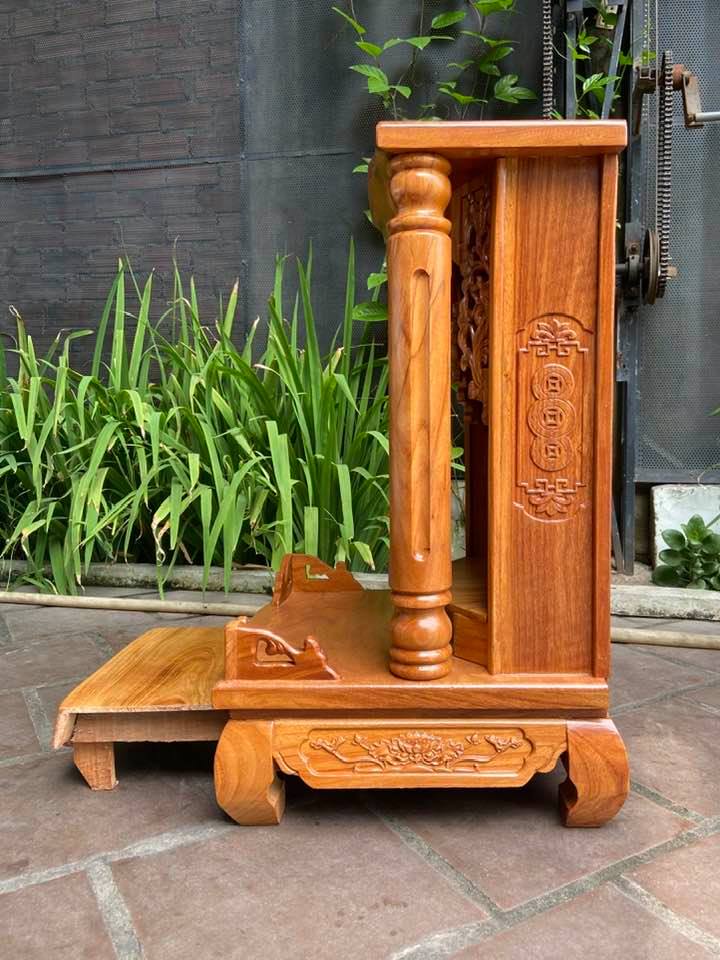 Bàn thờ thần tài gỗ gõ đỏ Cột Trơn