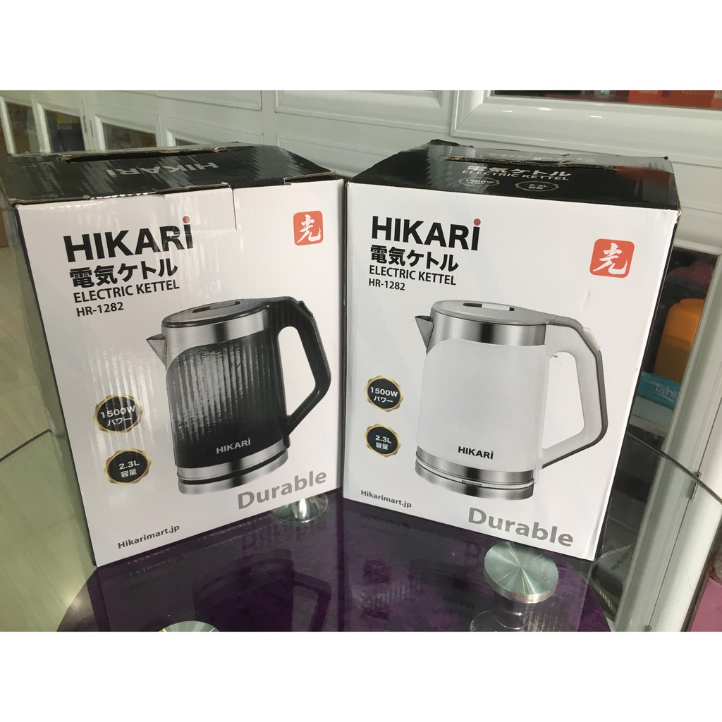 (BH 12 tháng)Ấm siêu tốc nhật bản Hikari Hr1282 NHẬT BẢN (inox 304 2 lớp )