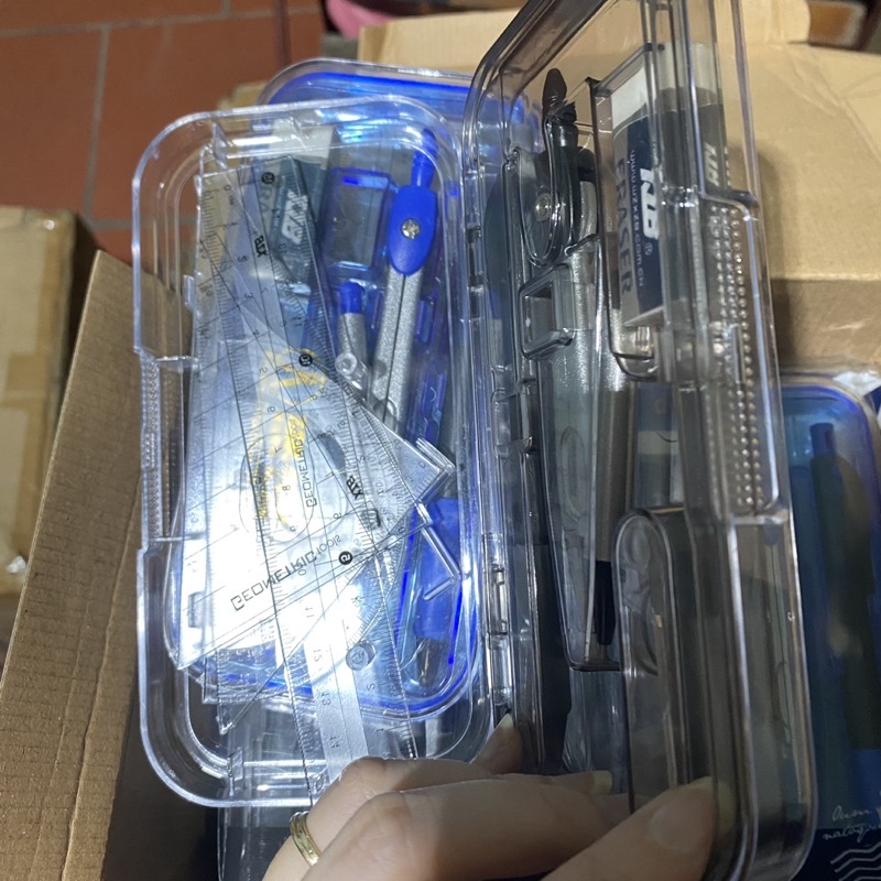 Hộp Compa, Eke, Bút chì 8 Món 2 Tầng 8728 _TGVPP