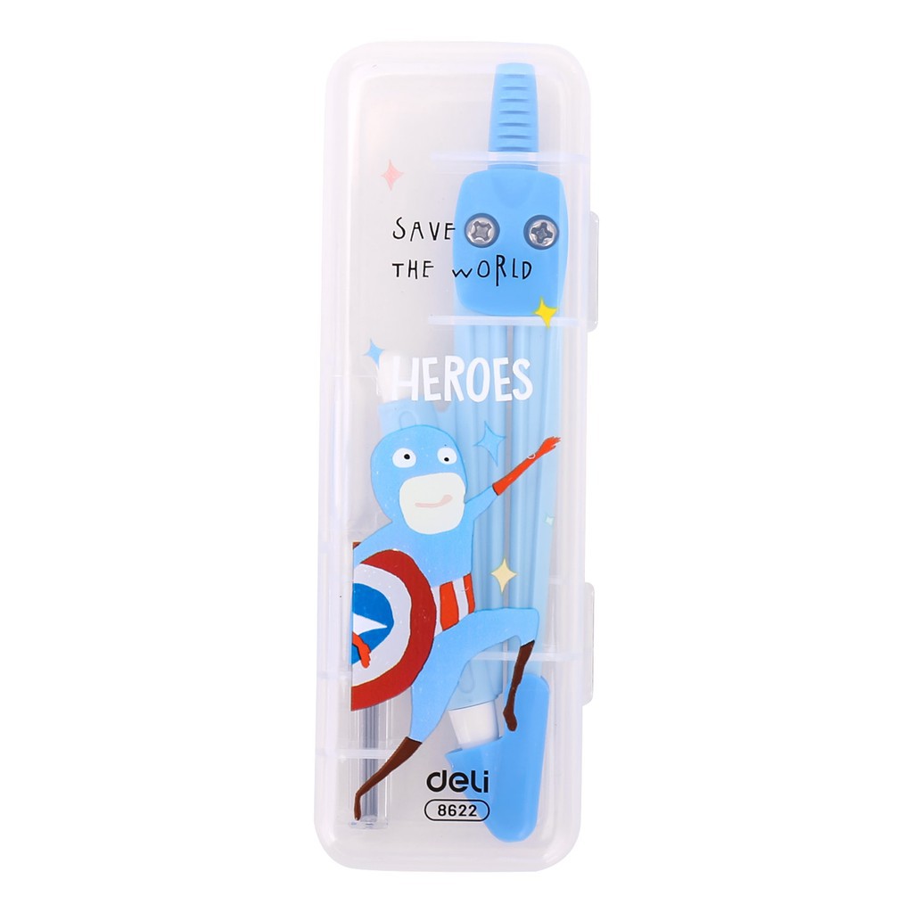Compa DELI, Hồng, xanh - 1 hộp E8622