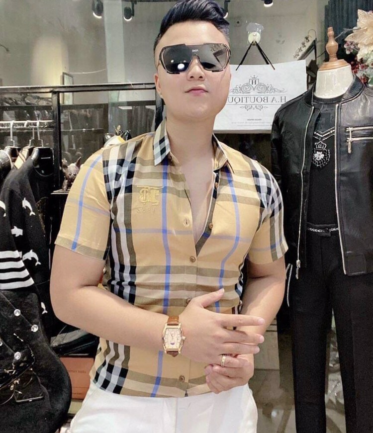 Áo sơ mi nam tay ngắn sọc nhỏ TB1855, vải lụa Kate ép cao cấp, kiểu dáng sang trọng lịch lãm