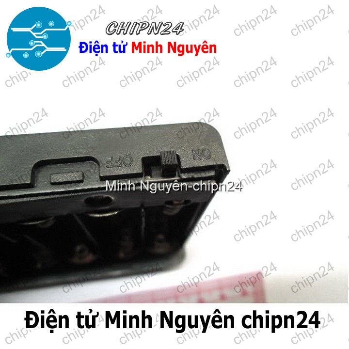[1 cái] (C7) Hộp Đế pin 8 viên AA (có nắp, có công tắc) - HH000599