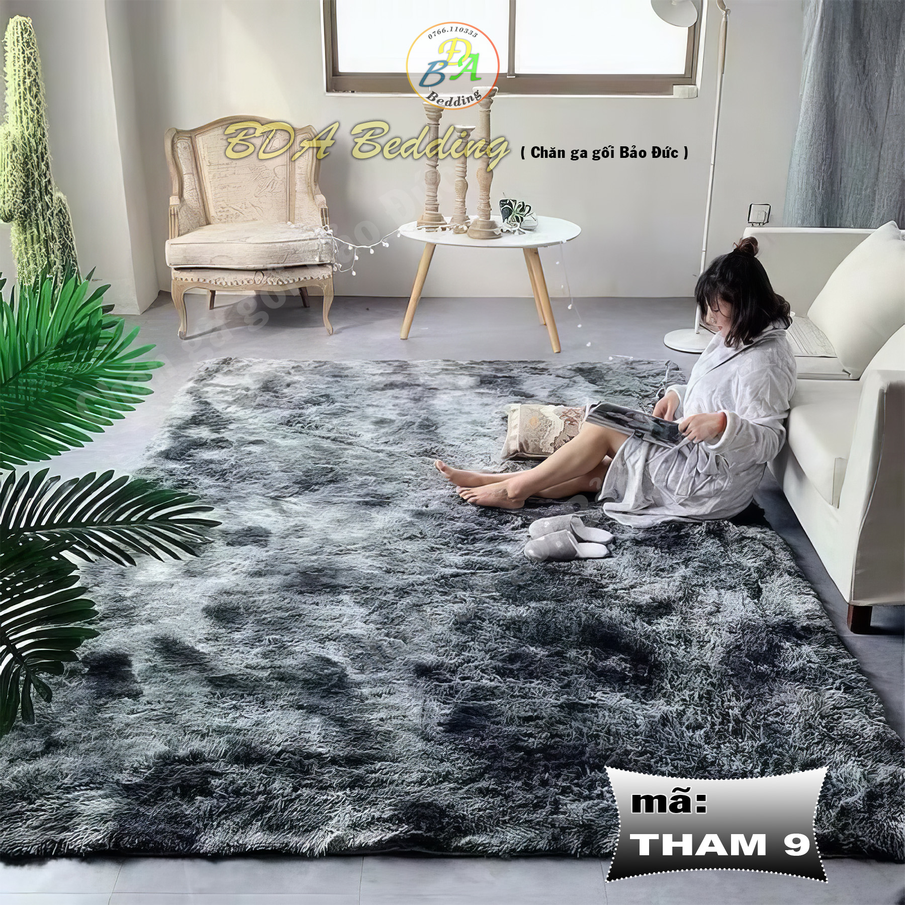 Thảm lông trải sàn, size 1m6x2m