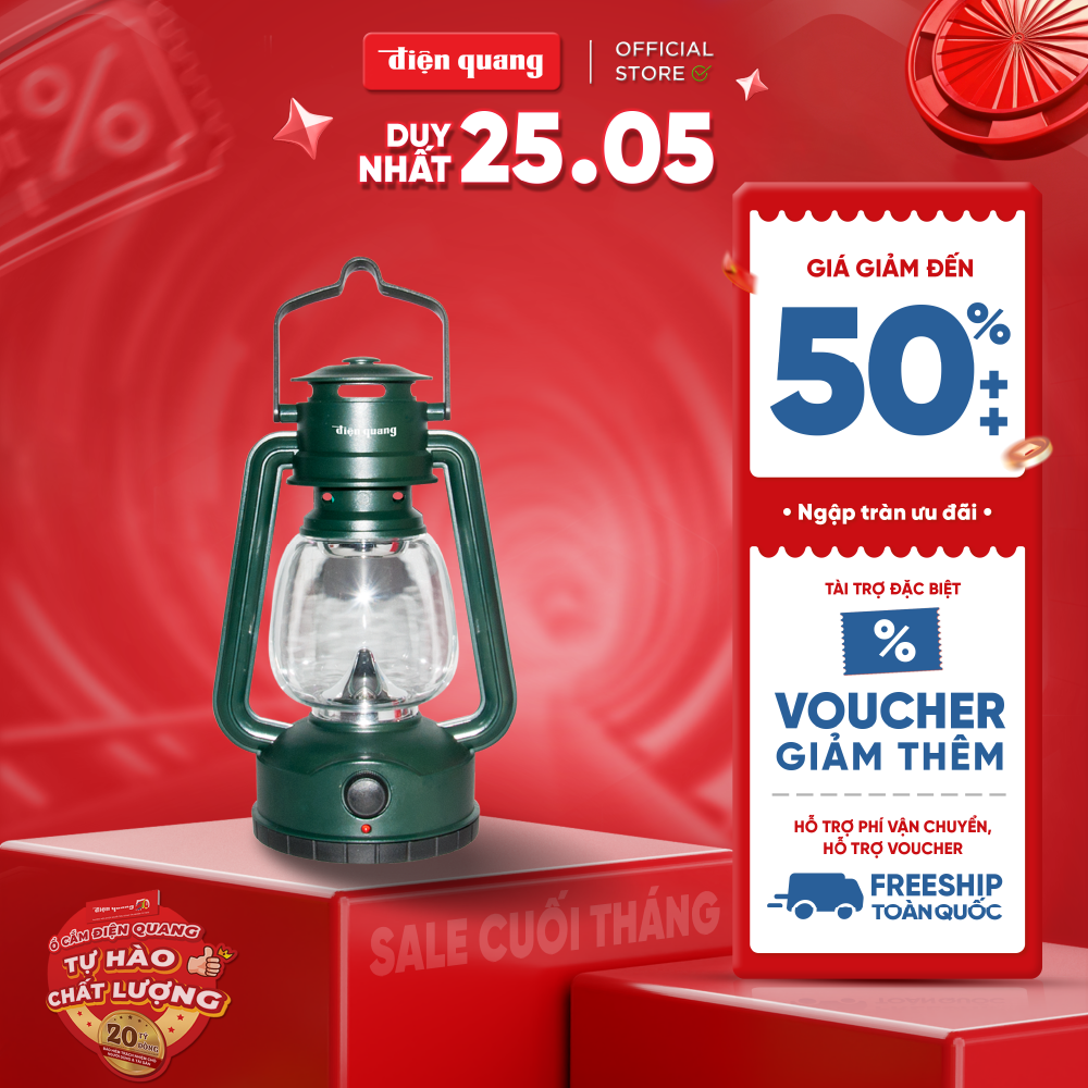 Đèn sạc Led Điện Quang ĐQ PRL04 AG (0.5W, ánh sáng trắng, màu xanh quân sự)