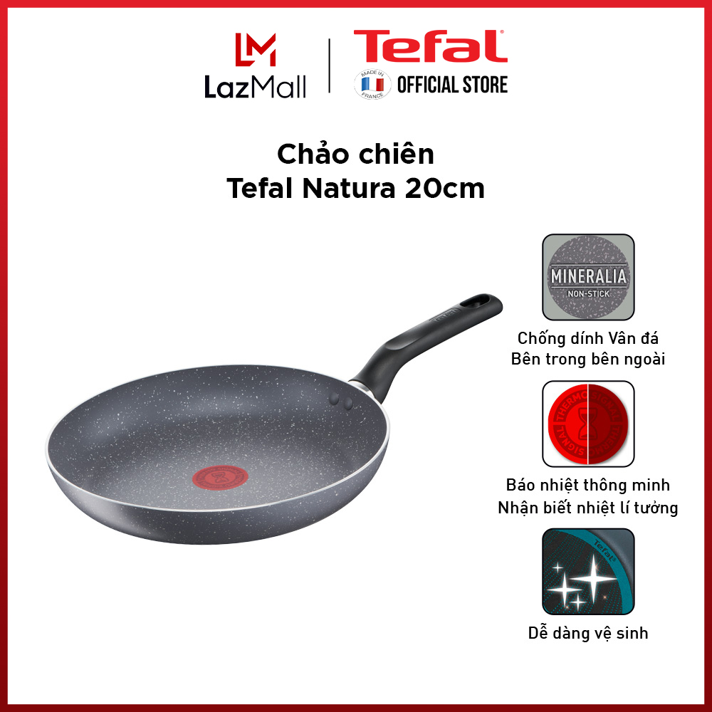 Chảo chiên chống dính Tefal Natura 20cm dùng cho bếp gas và hồng ngoại - Gian hàng chính hãng bảo hành 2 năm- B2260295