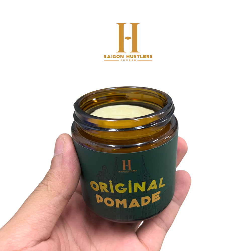 Sáp vuốt tóc nam Saigon Hustlers Pomade - Original 112g, Giữ Nếp Vừa-Cứng, Bóng Mờ, Kiểu tóc cổ điển