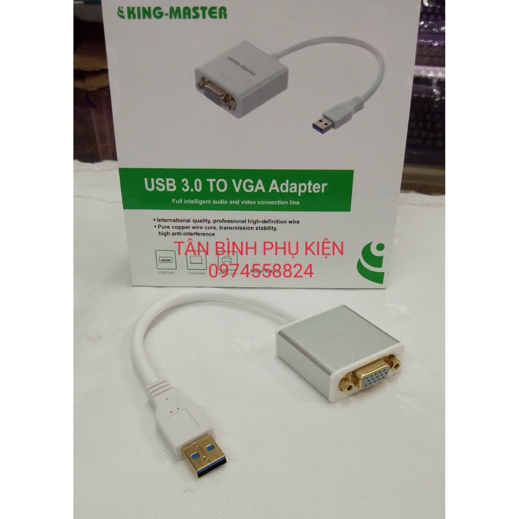 Cáp USB ra VGA 3.0 Kingmaster KM010