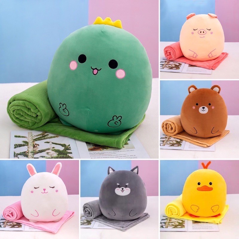 Gấu Bông Có Mền - Chăn Gối Văn Phòng 3in1 Đáng Yêu