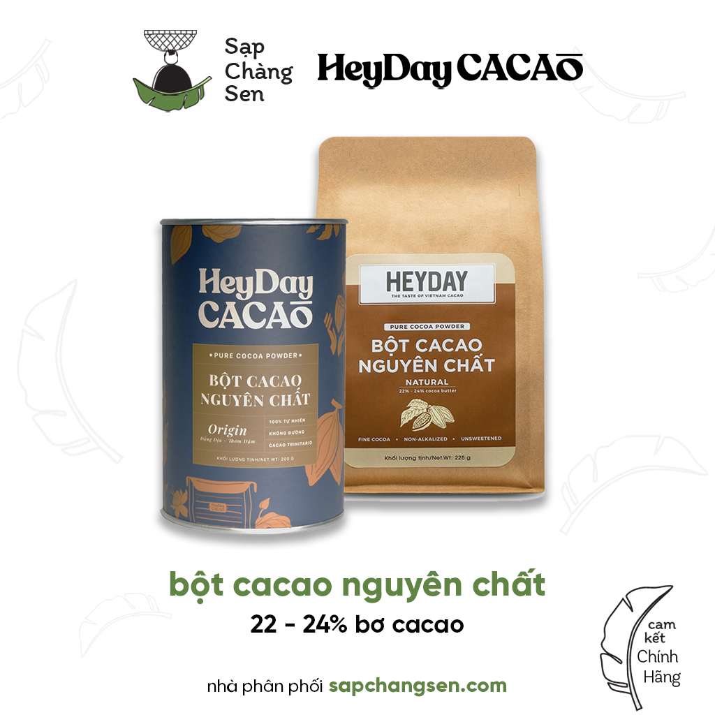 Bột ca cao nguyên chất 22-24% bơ cacao Heyday Cacao