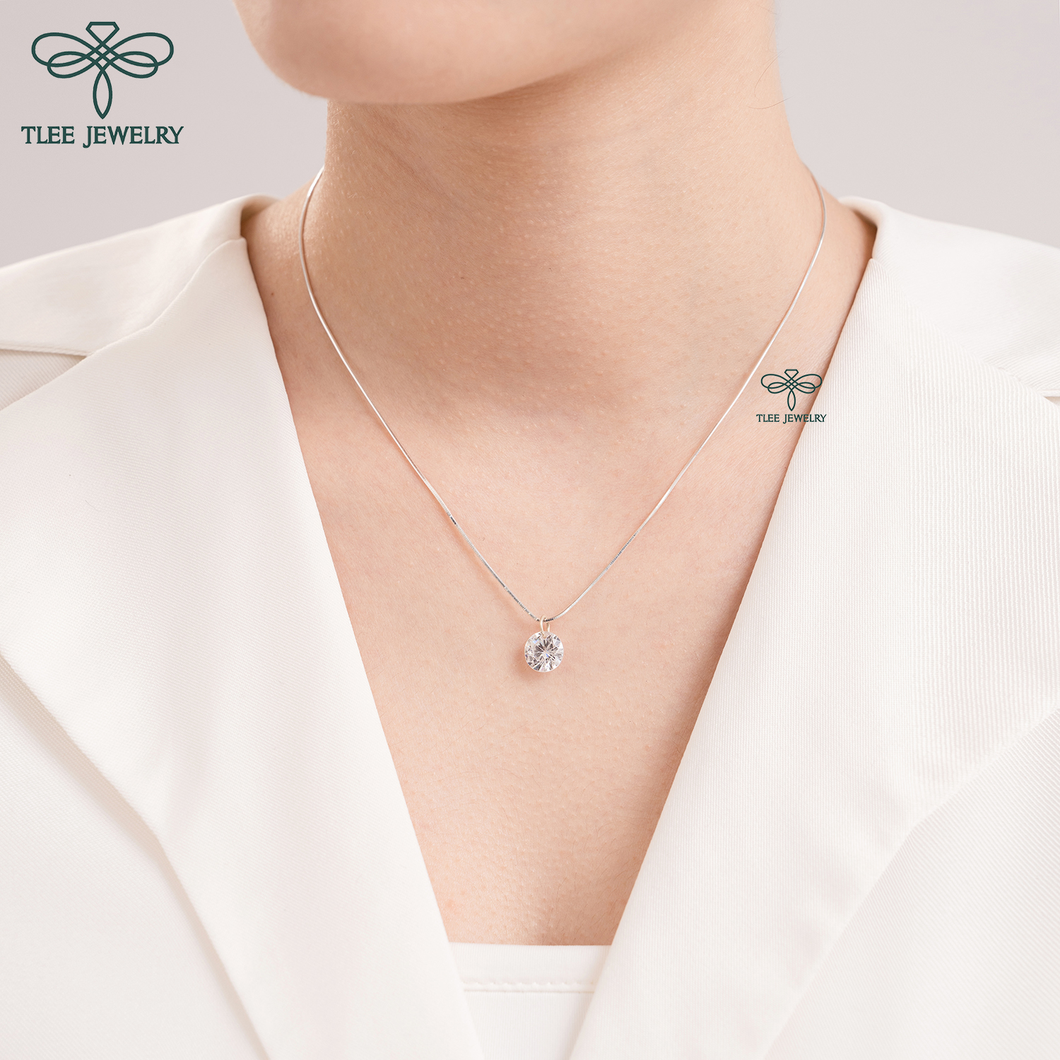 Dây chuyền bạc nữ TLEE mặt nụ đá sang trọng TleeJewelry D0133