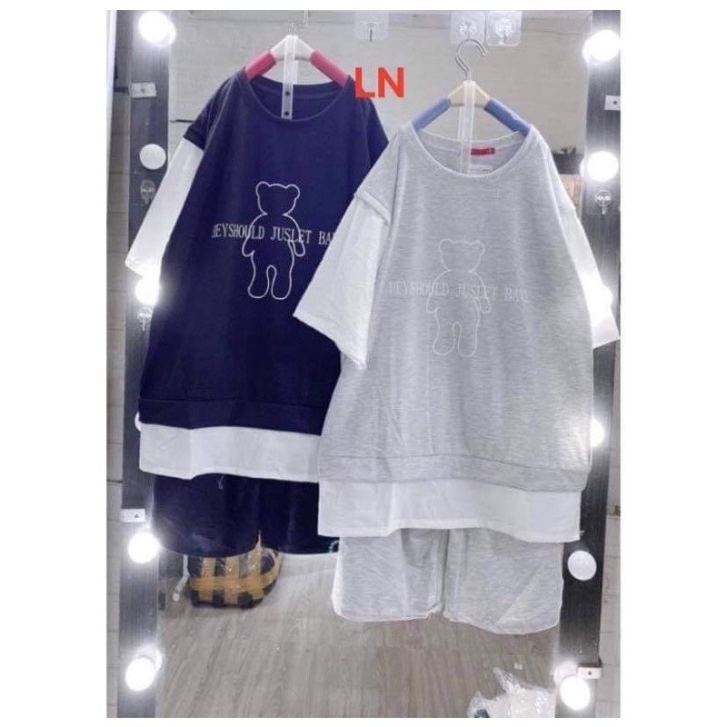 SÉT ÁO PHỐI IN GẤU +QUẦN ĐÙI LN72