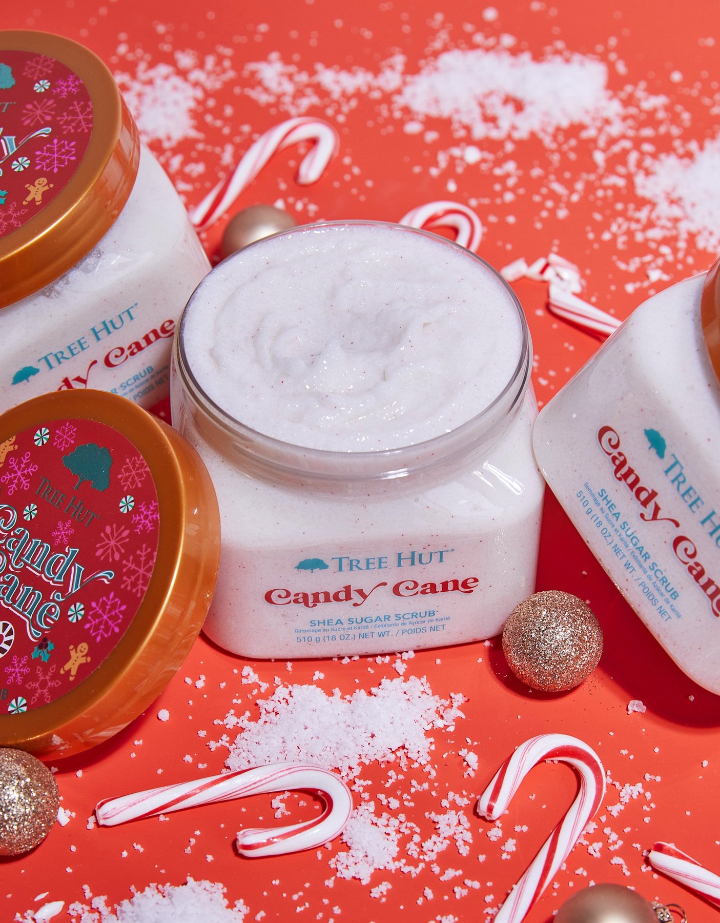 Tẩy tế bào chết Tree Hut shea sugar scrub candy candy cane 510g