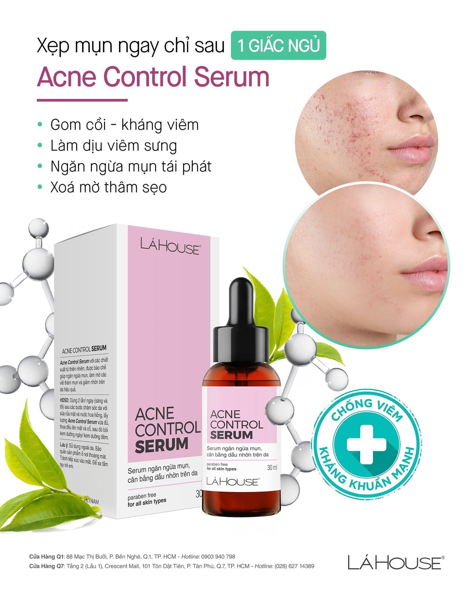 Acne Control Serum - Lá House - Serum Ngừa Mụn