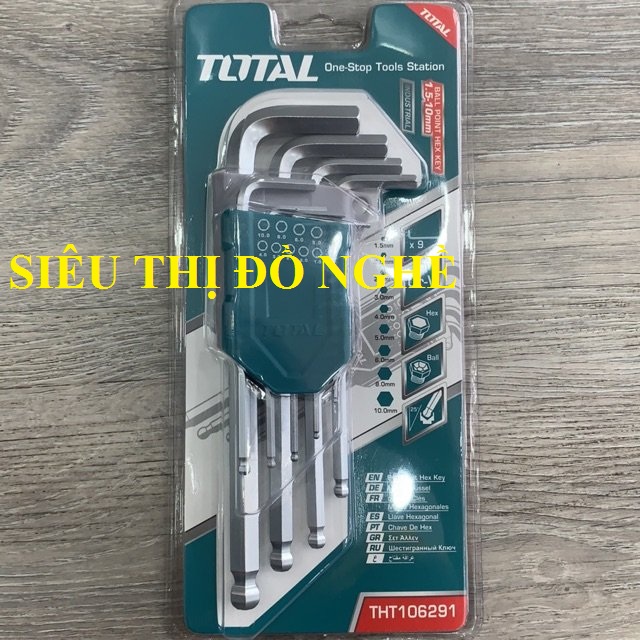 1.5-10mm bộ khóa lục giác đầu bi 9 chi tiết total tht106291