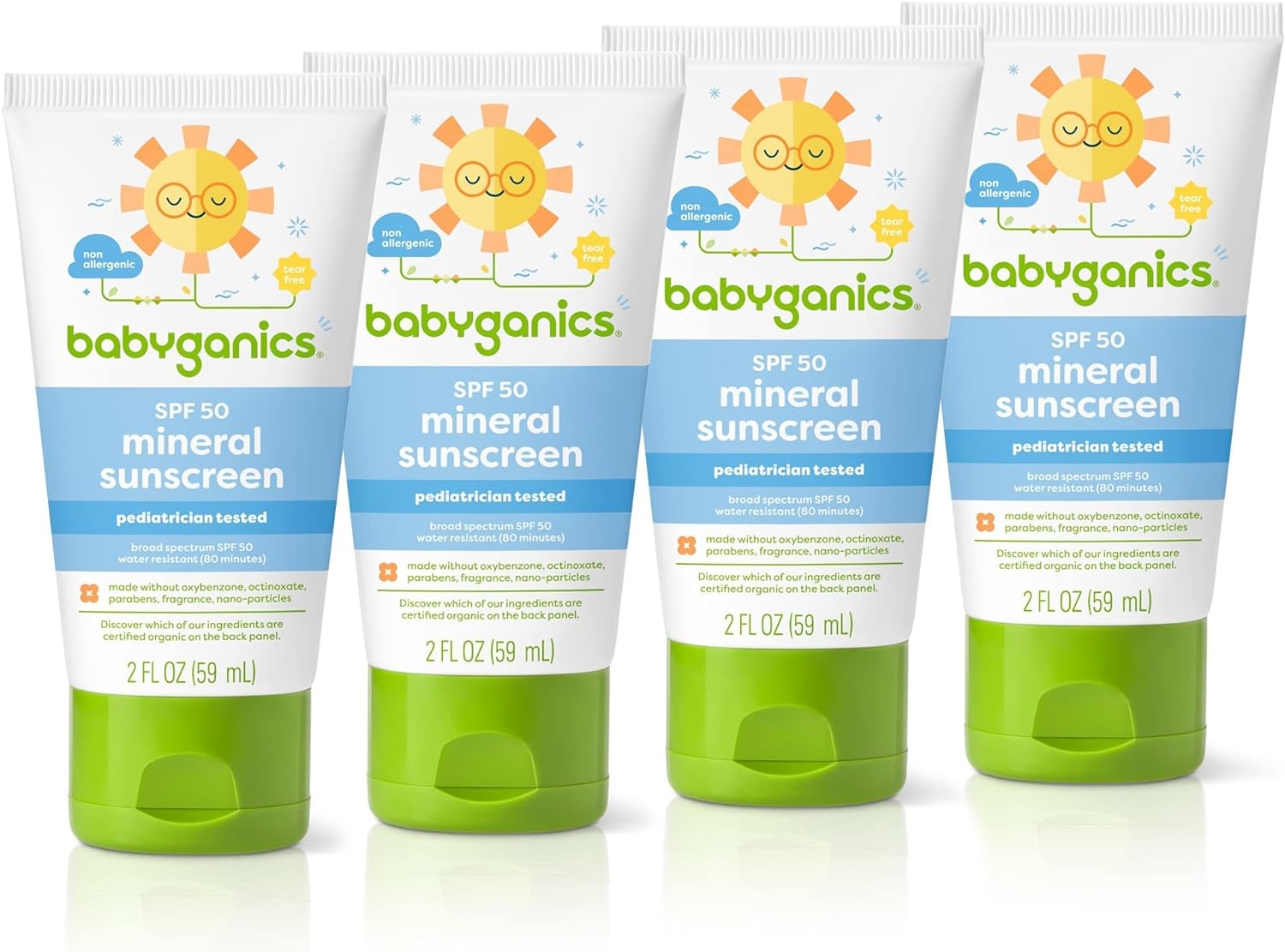 Kem chống nắng Babyganics SPF 50 Mineral Sunscreen 59ml cho bé.