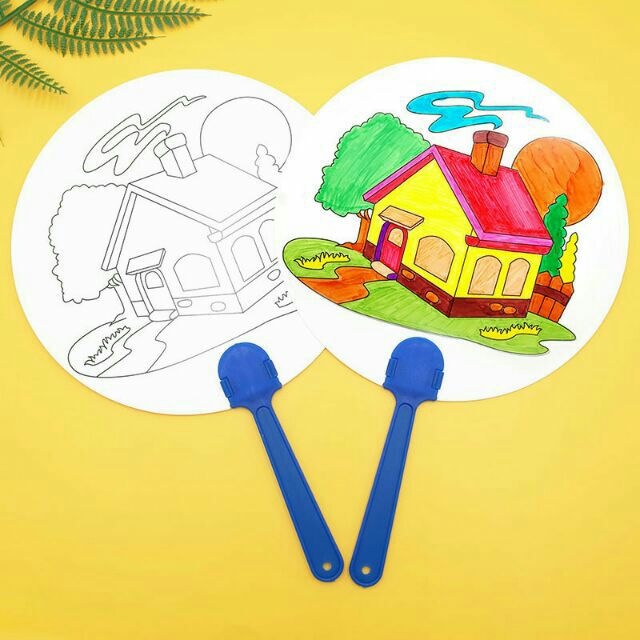 Bộ 10 Quạt Giấy Cho Bé Học Vẽ