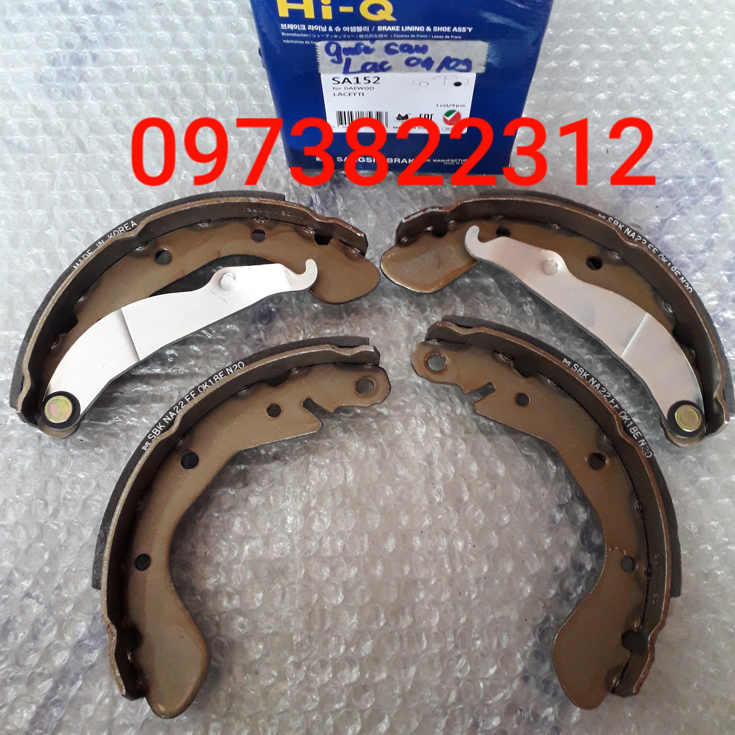 Má phanh sau Lacetti 04-09 ( Má guốc, Giá 1 Bộ) HIQ KOREA