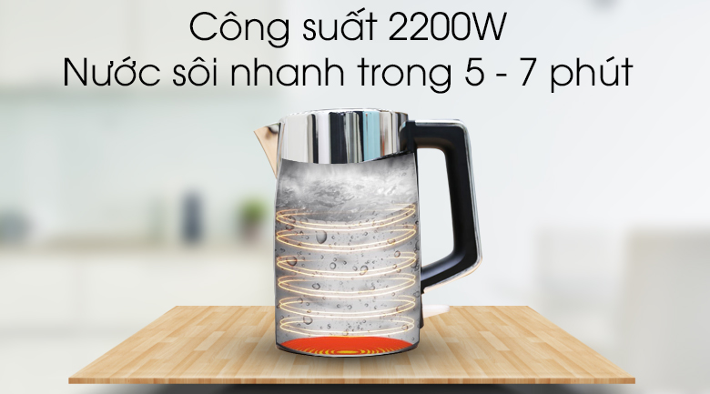 Bình siêu tốc Delites 1.7 lít ST17DB01 Đen