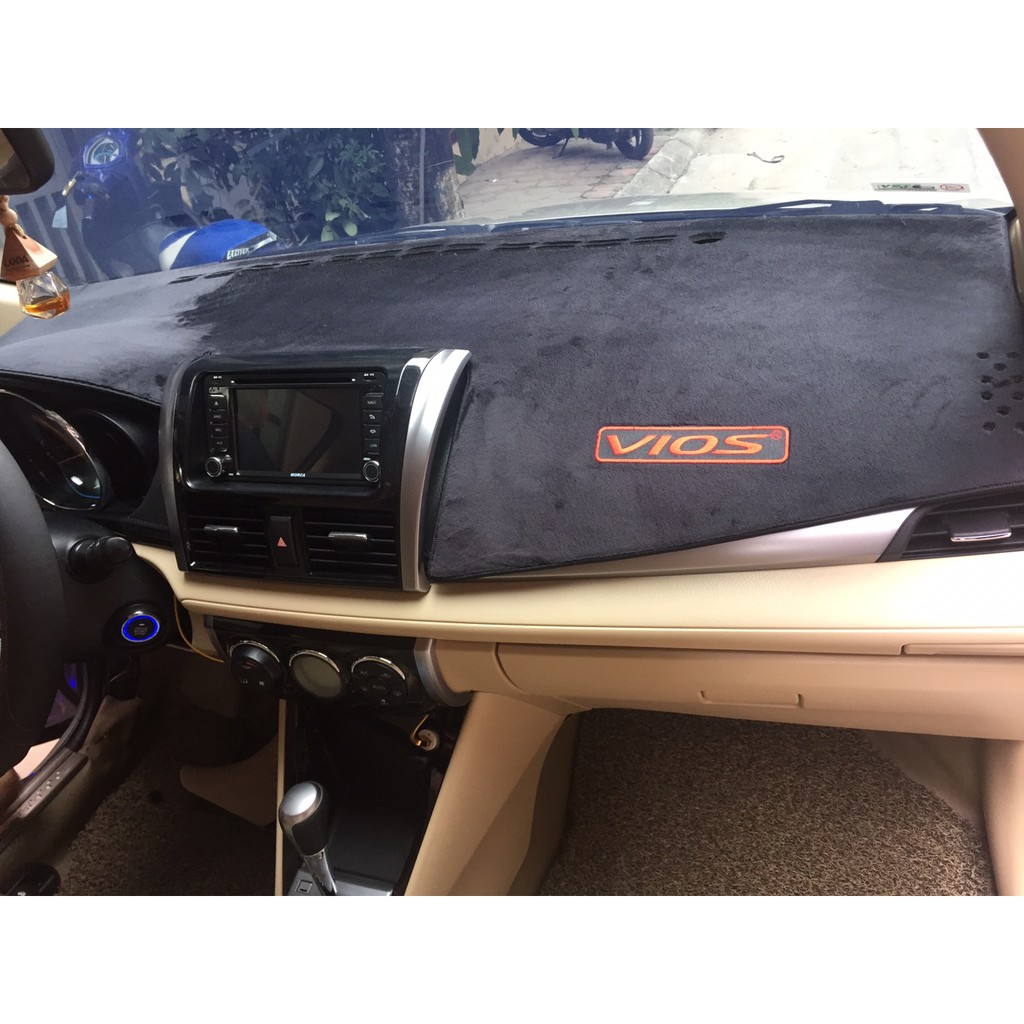 HCM-Thảm Taplo Nhung Toyota Vios 2014-2018 Cao Cấp - Hàng Nhung Mịn Có lớp chống trượt.