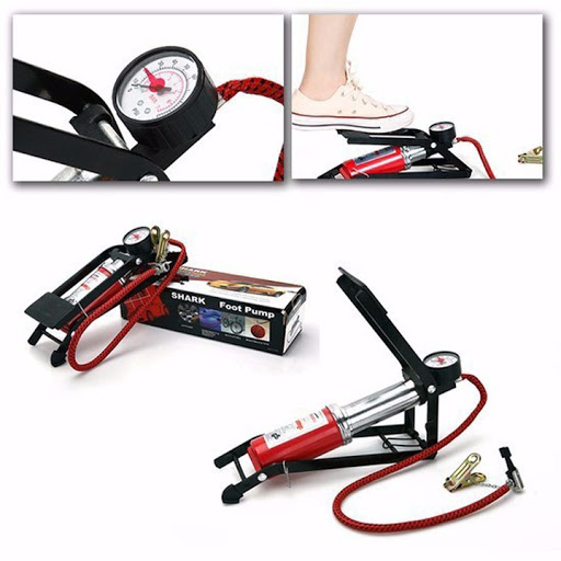 Bơm hơi dùng chân High Pressure Foot Pump (Lớn) - Bơm đạp chân mini dùng cho xe đạp, xe máy, ô tô - Bơm Hơi Đa Năng Bơm Phao Bơi, Nhà Hơi, Nệm Hơi, Bể Bơi Phao