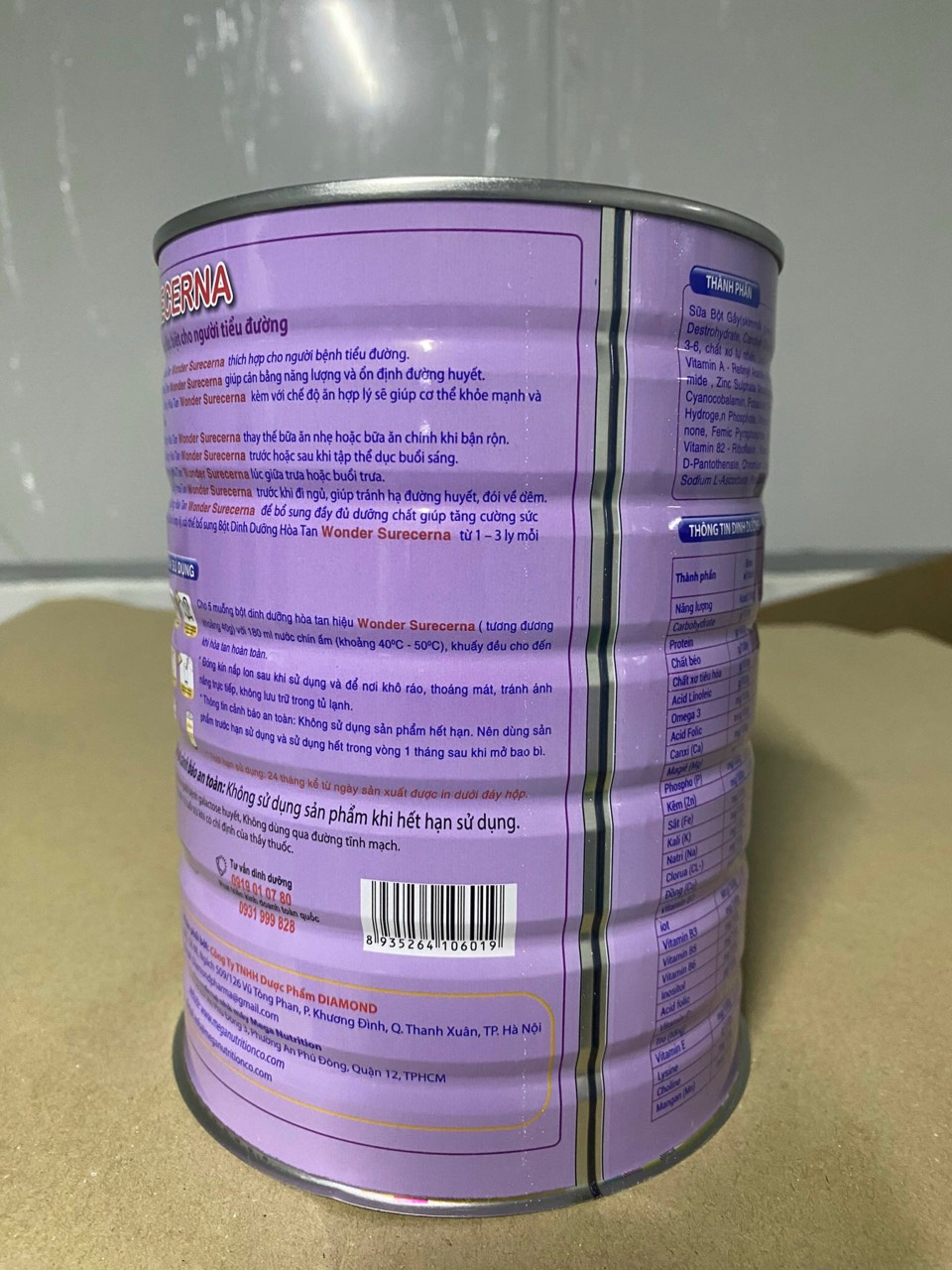[HSD 2026, Hộp 900g] Sữa tiểu đường Wonder Surecerna.