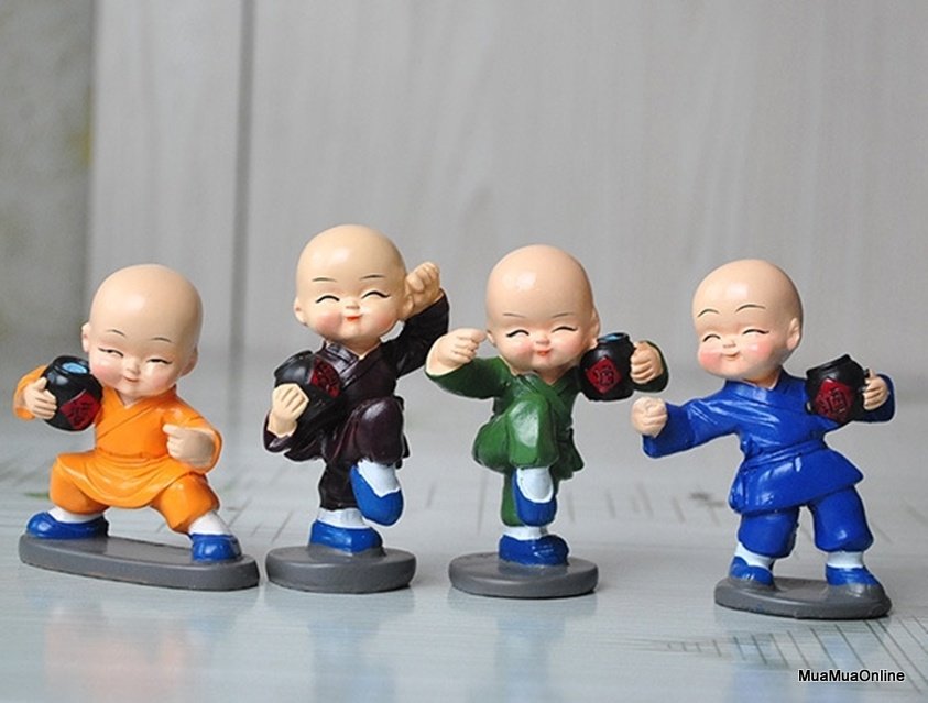 Bộ 4 Tượng Chú Tiểu Tập Võ Túy Quyền