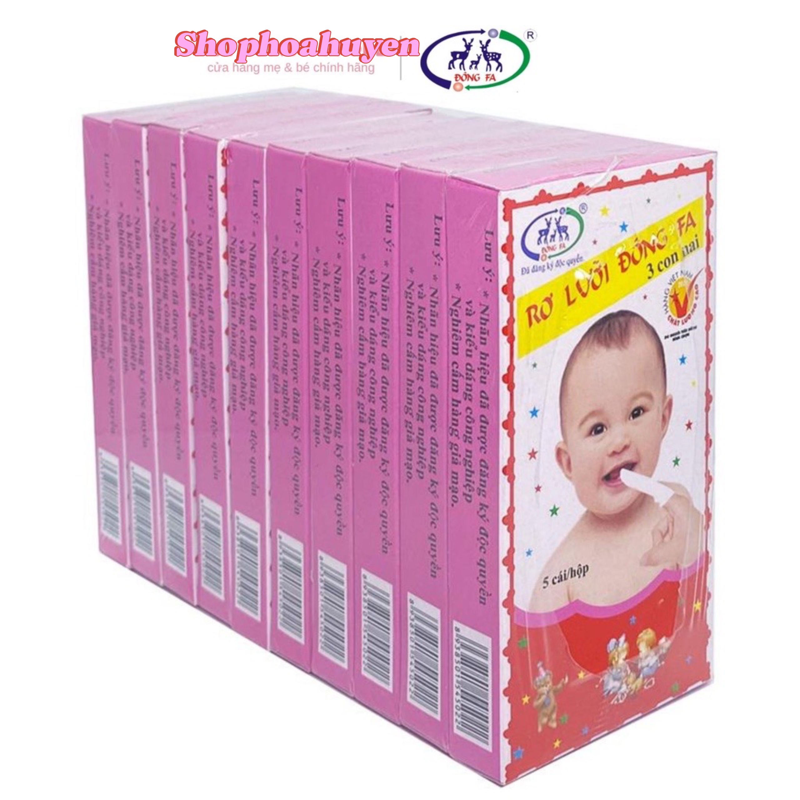 Que rơ lưỡi cho bé sơ sinh V-coool và Molli  hộp 30 que - Gạc rơ lưỡi cho bé