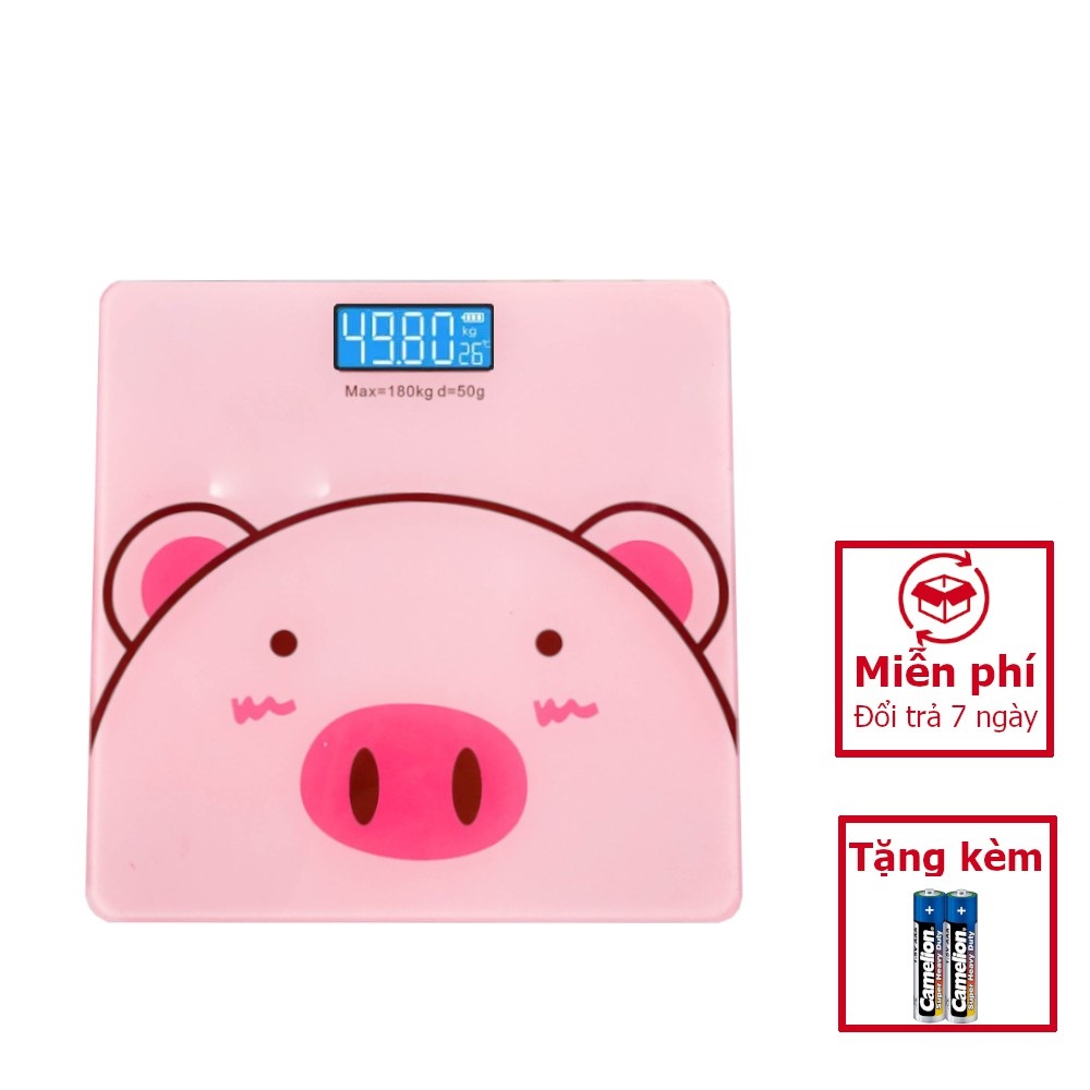 Cân điện tử mặt gương loại tốt chịu lực lên tới 180kgsiêu đẹp tiện lợi theo dõi sức khỏe nhiệt độ cho mọi nhàcân điện tử mini cân sức khỏe cân điện tử hình heo sạc pin