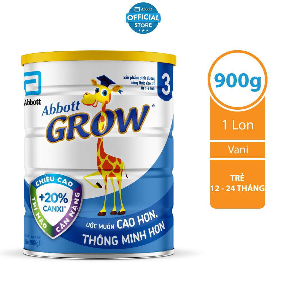 [Date 9.2024] Sữa Bột Abbott Grow 3 lon 900g Cho bé 1-2 tuổi