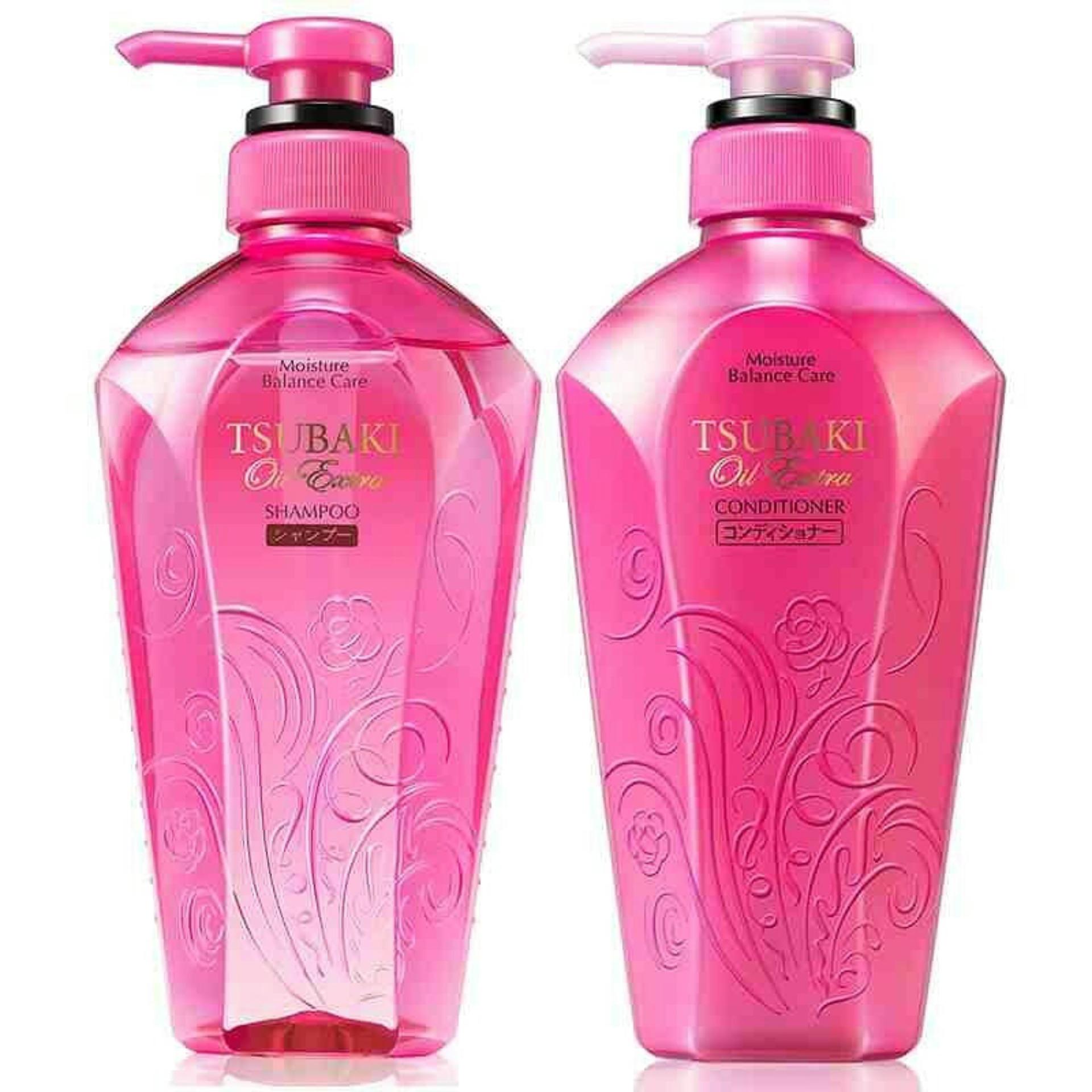 Dầu Gội Và Dầu Xả Tsubaki Oil Extra (Hồng)